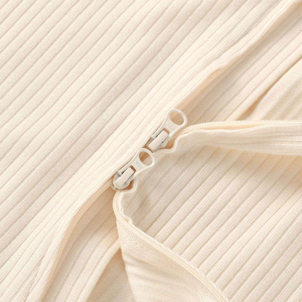 JBØRN Organic Cotton Ribbed Baby Sleep Suit and Hat
