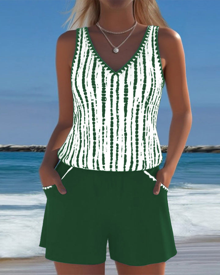 Mia | Costume casual due pezzi con stampa e tasche