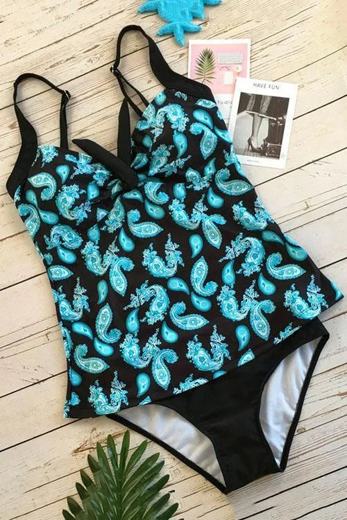 Cascada | Completo mare Paisley che copre la pancia