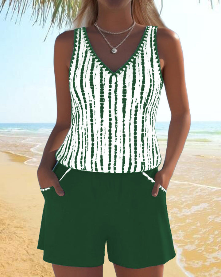 Mia | Costume casual due pezzi con stampa e tasche
