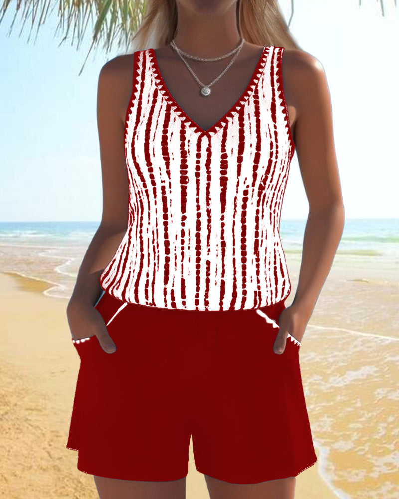 Mia | Costume casual due pezzi con stampa e tasche