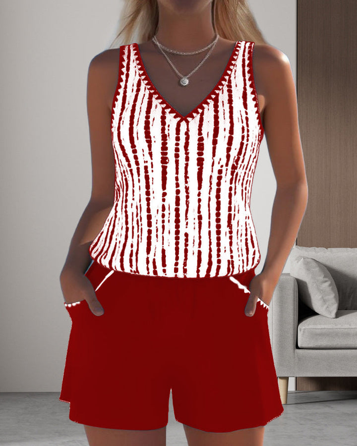 Mia | Costume casual due pezzi con stampa e tasche
