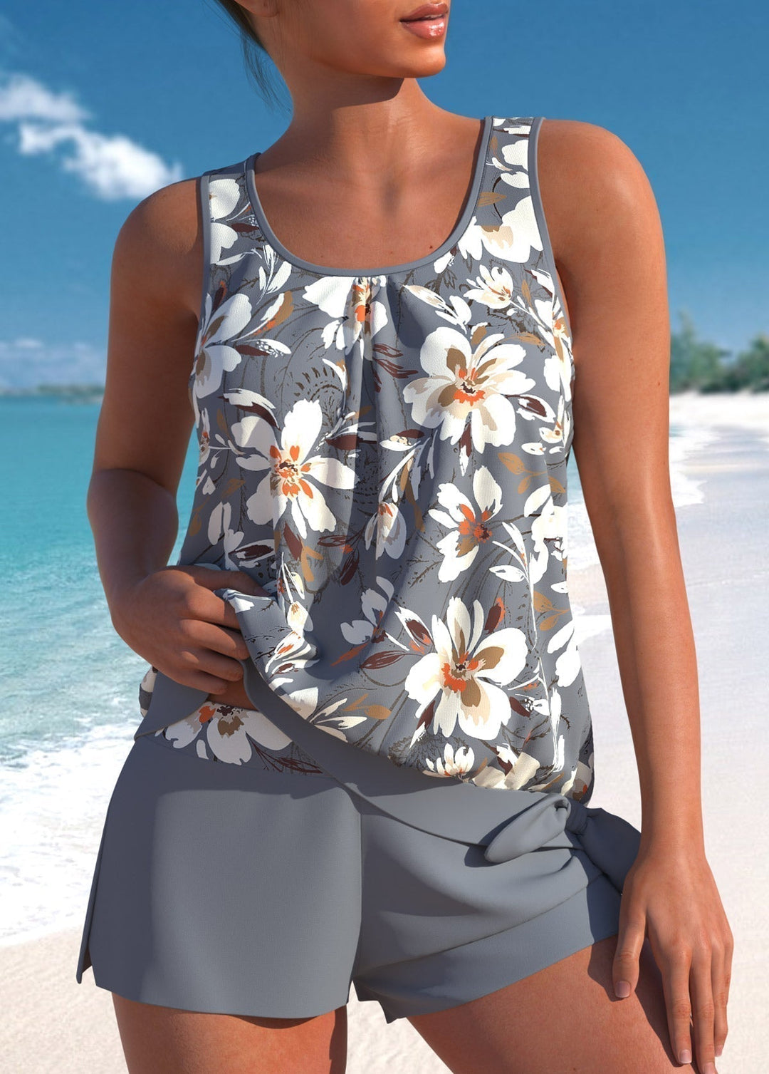 Helena | Tankini floreale che valorizza la figura senza segnare