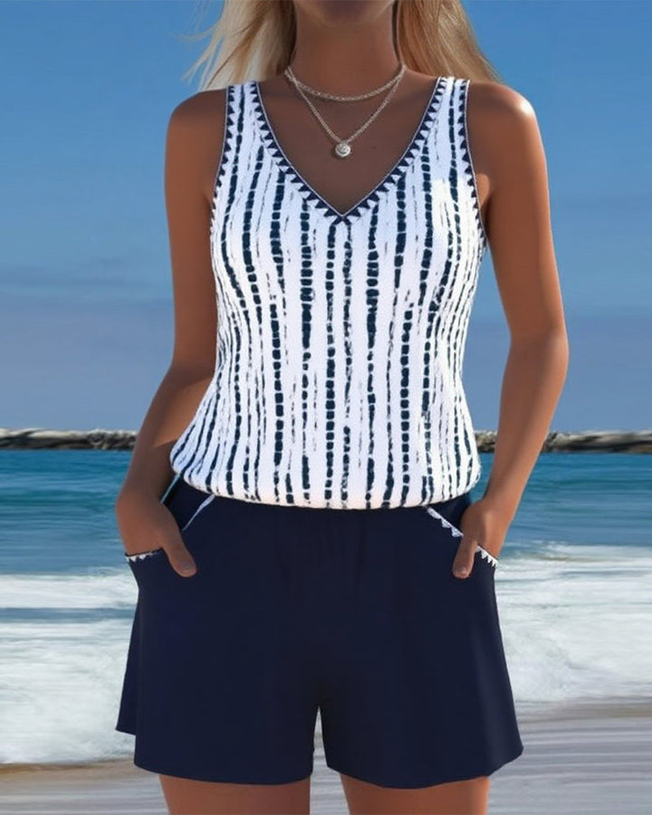 Mia | Costume casual due pezzi con stampa e tasche