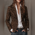 Blazer Aderente da Donna in Jacquard Paisley