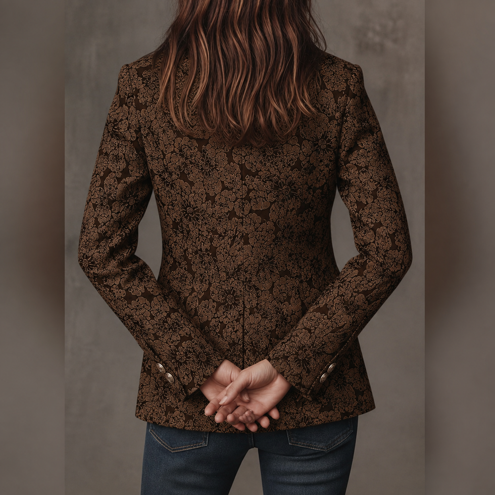 Blazer Aderente da Donna in Jacquard Paisley