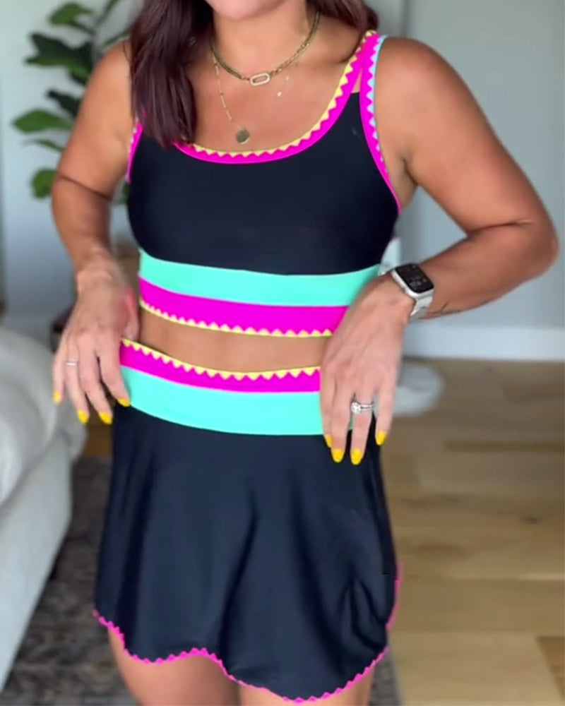 Myra | Elegante costume tre pezzi color block