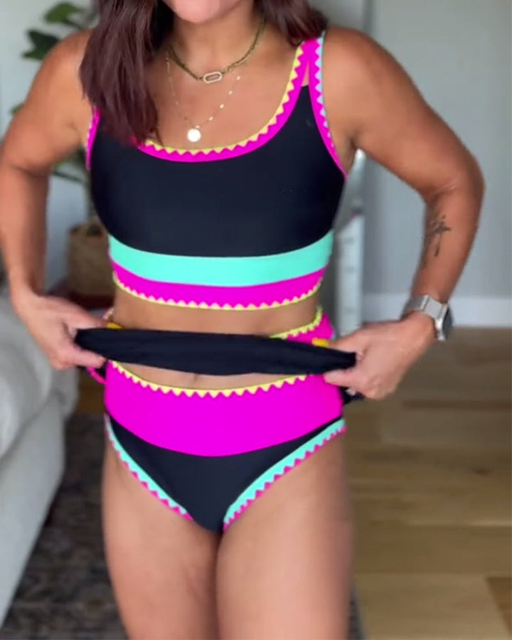 Myra | Elegante costume tre pezzi color block
