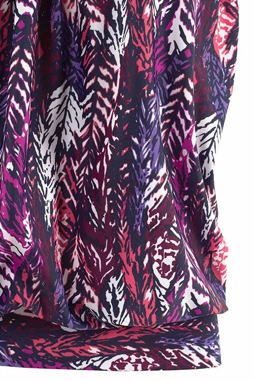 Penacho | Completo tankini con stampa di piume che copre la pancia