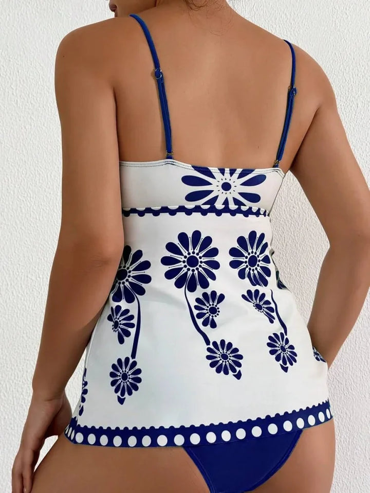 Margarita | Completo tankini con stampa a margherite che copre la pancia